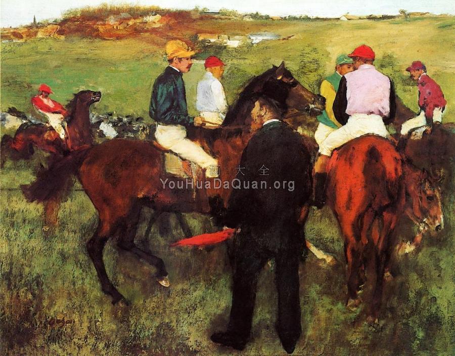 Racehorses at Longchamp - 埃德加·德加